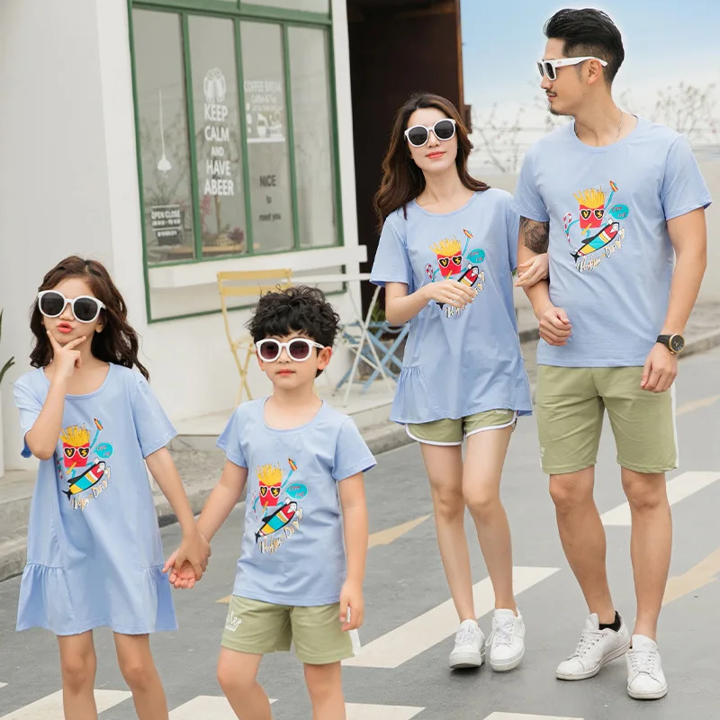 

Summer Family Matching T shirt Mother Daughter Dresses Dad Son Cotton T-shirt Mom and Son Matching Clothes Couple Matching Set