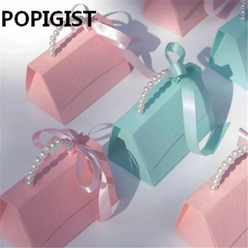 Креативные жемчужные портативные коробки для конфет вечеринки свадьбы