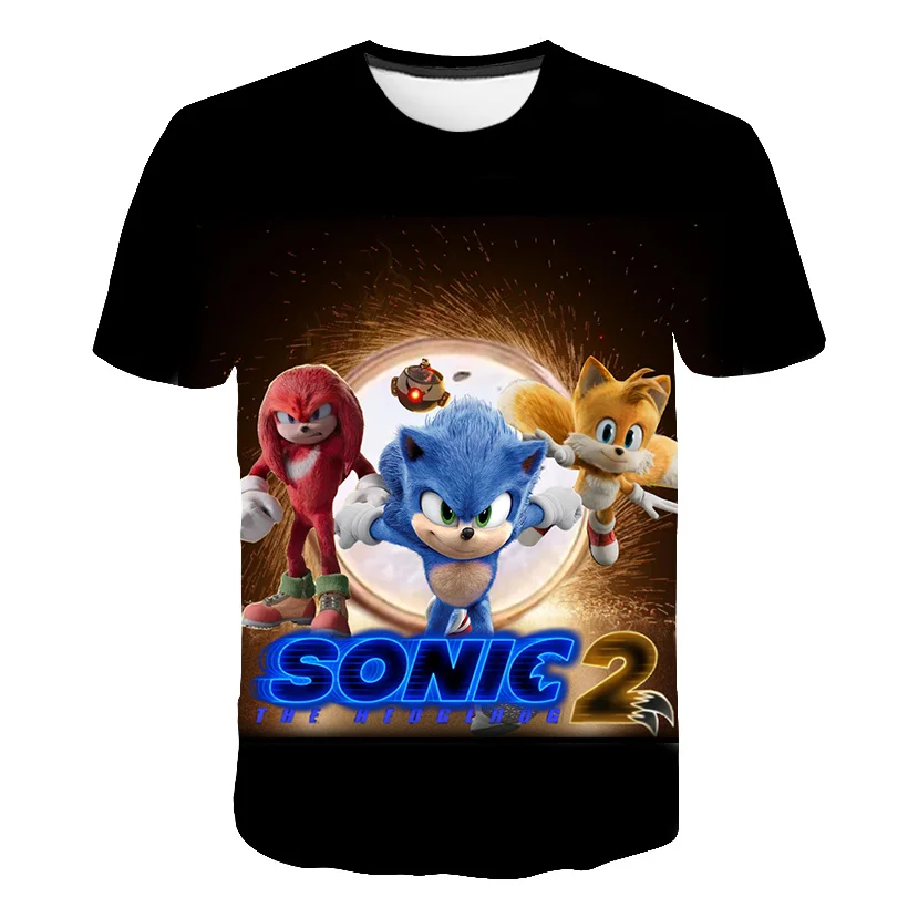 T Shirt Cartoon hot Anime Baby Kids Boys Girls Children Short Sleeve Summer Clothing super-sonic Print 3D Tshirt |