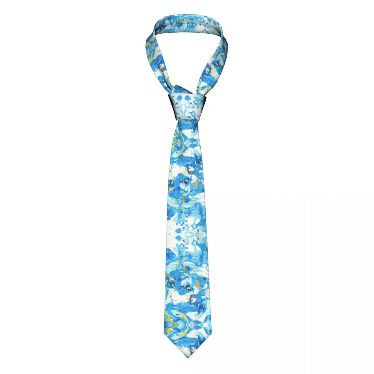 

Галстук мужской узкий из полиэстера, 8 см, под синий мрамор