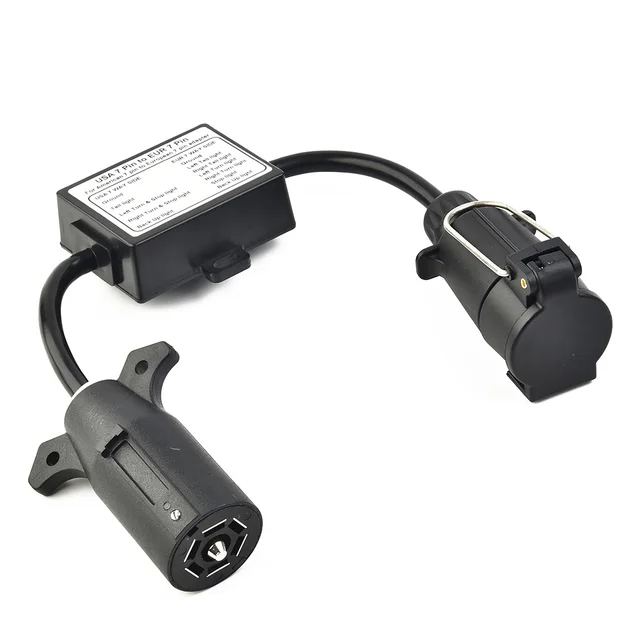 Le connecteur de remorque lumière Adaptateur convertisseur de câble à 7  broches européen à American voies fiche à 7 broches - Chine Feu de  remorque, de la remorque de convertisseur Adaptateur