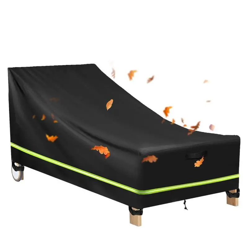 

Chaise Lounge Outdoor Furniture Cover Waterproof Dust Cover Multiple Size With Reflective Straps For Pool Garden Balcony Patio