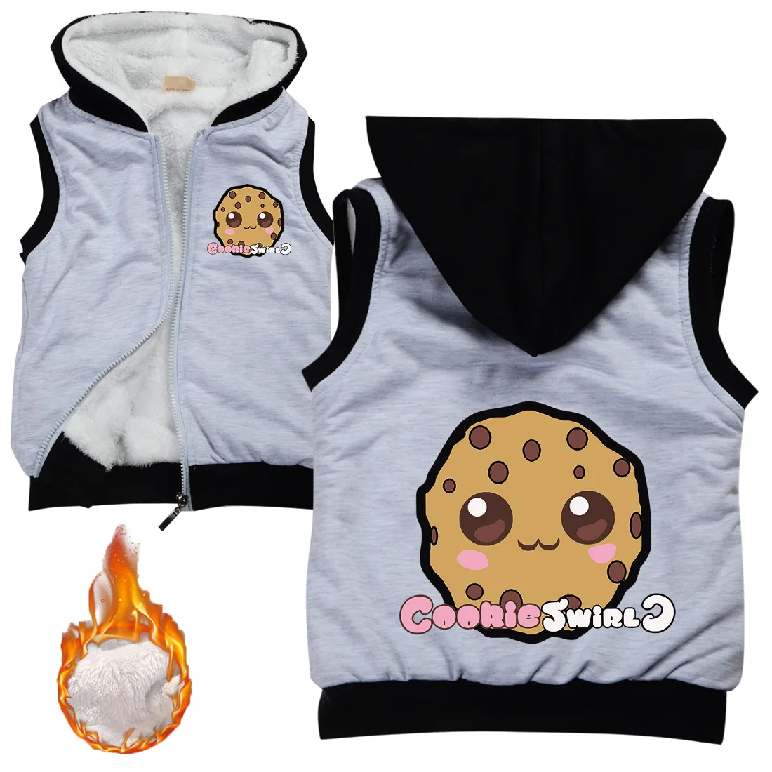 Зимний флисовый костюм для мальчиков и девочек на молнии