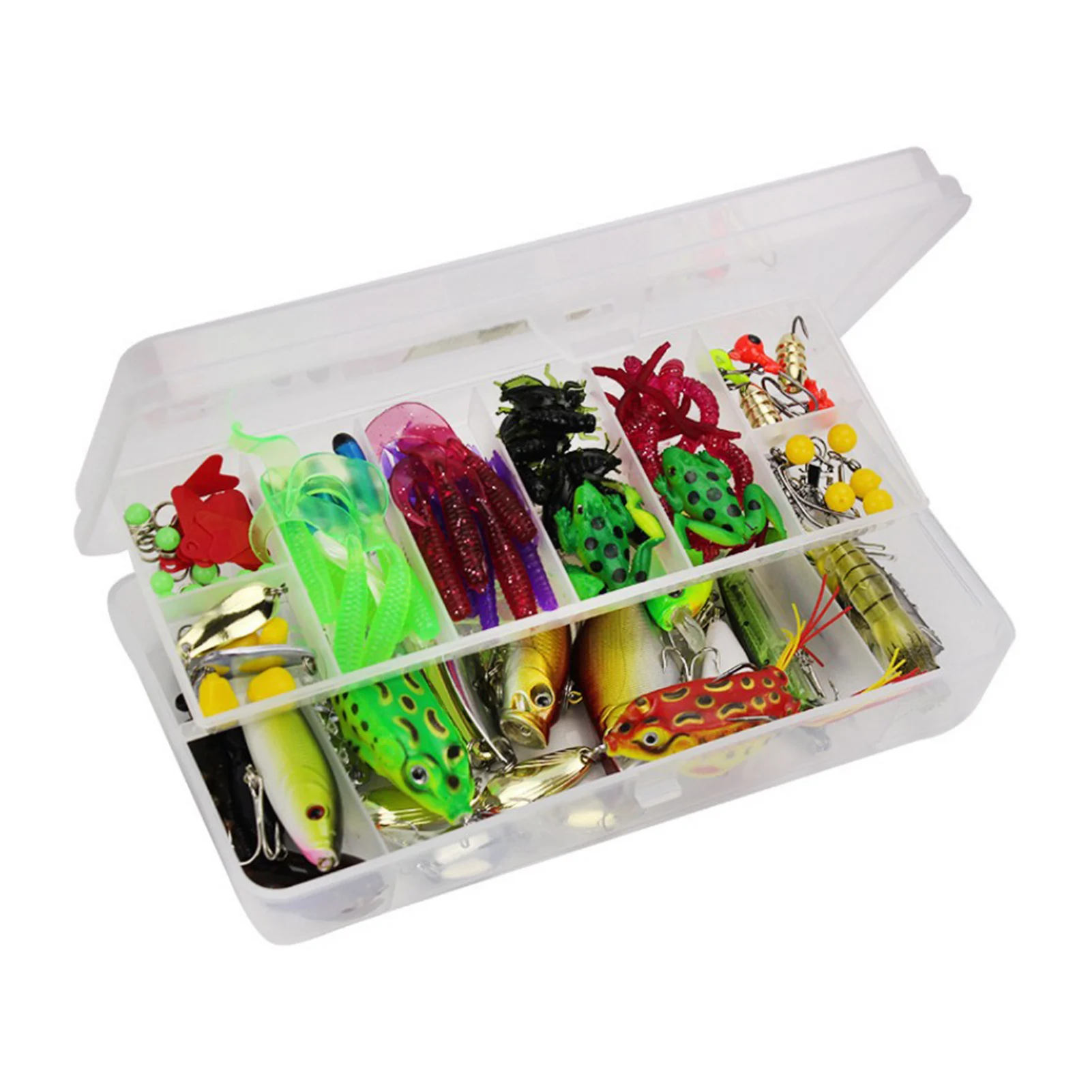 

141Pcs Artificial Wobblers Freshwater Bait Set Fishing Lures Kit Set Fishing Metal Jig Spoons Worms Soft Lures Tackle Accessory