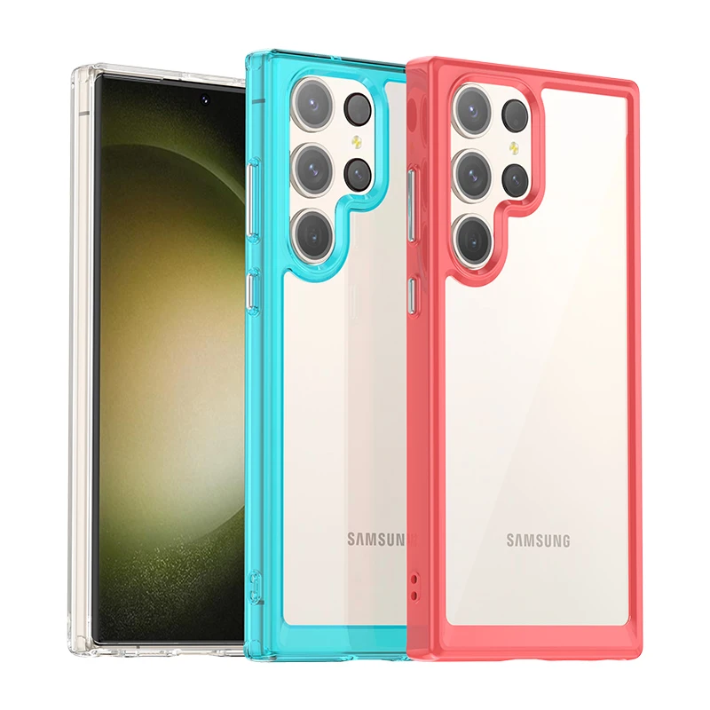 

Luxury Case for Samsung Galaxy S23 Ultra / S23 Plus /S23 Hybrid Clear Hard Backplane Soft Border Phone Case Cover Galaxy S23