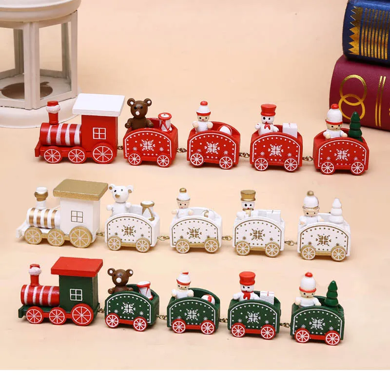 

Wooden Christmas Train Ornaments,Mini Train Decor for Christmas Party,Xmas Train Wood Toys for Kids Gift,Holiday Home Decoration
