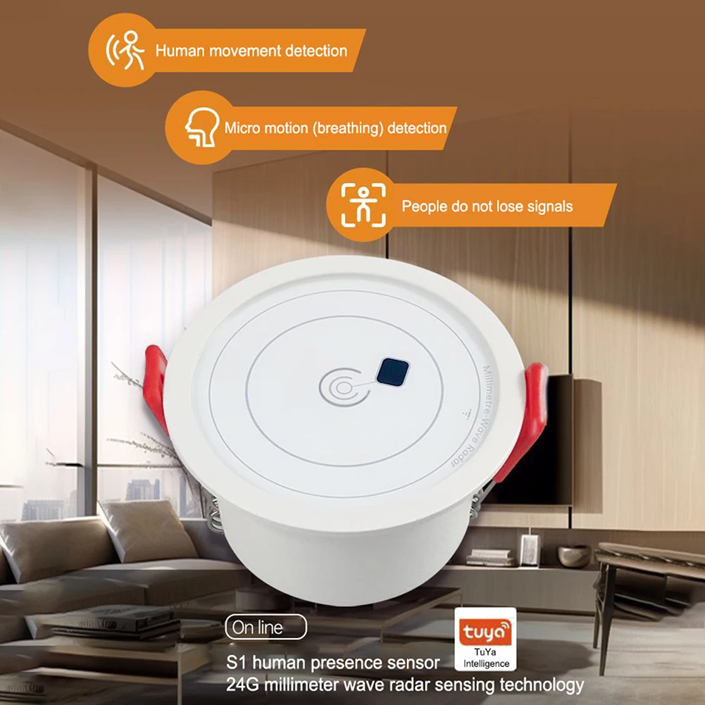 

Zigbee MmWave Radar 2.4Ghz Microwave Motion Sensor Motion Detection Millimeter Wave Radar for Home Security Energy Conservation