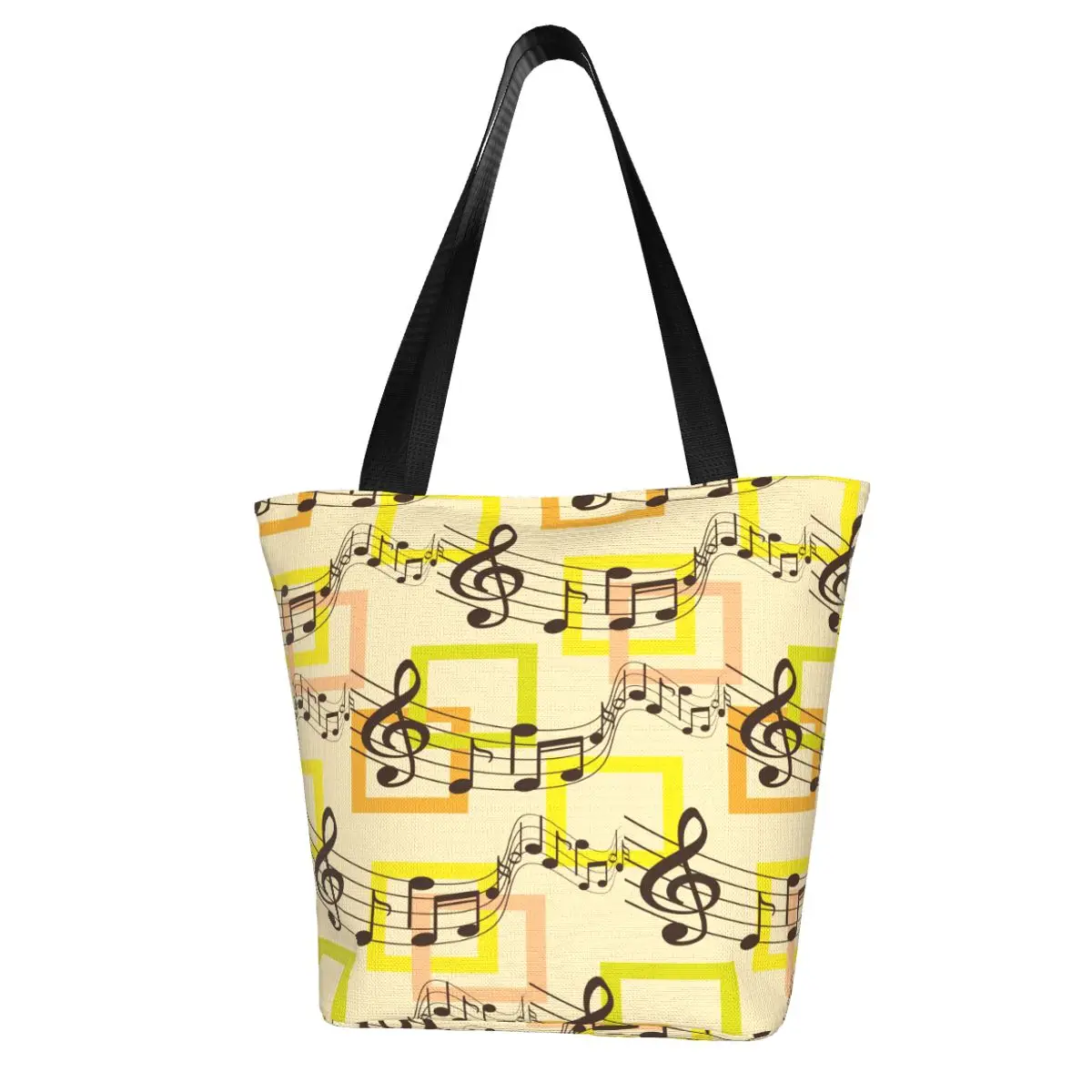 

Women's Bag Abstract Music Note Treble Clef Shopper Bag Handbag Shoulder Bag Reusable Shopping Bag
