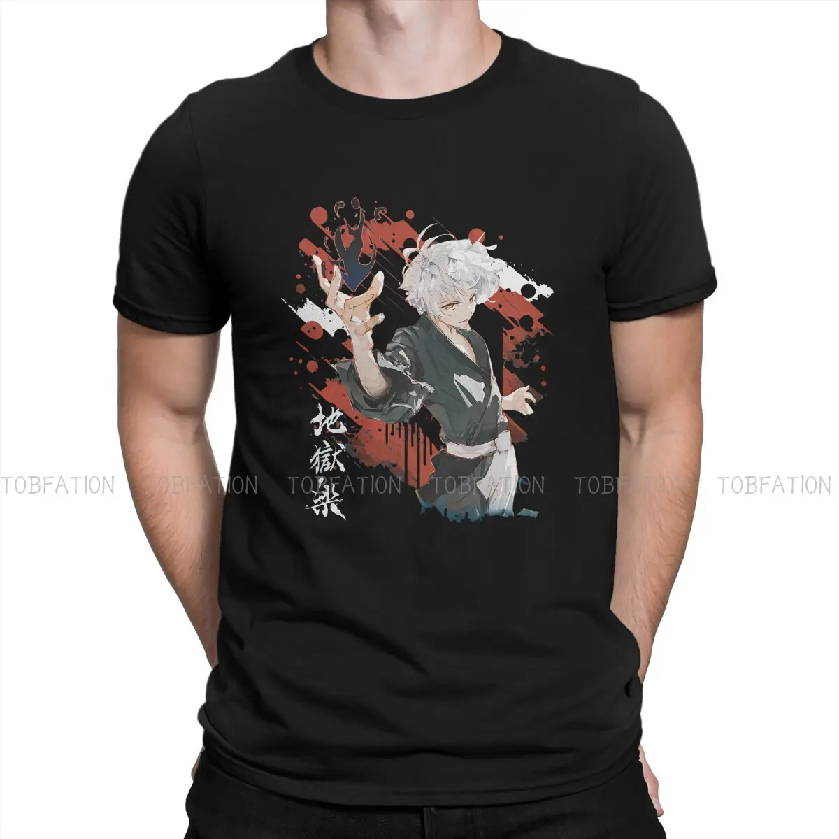 

Hell's Paradise Jigokuraku Anime TShirt for Men The Path to Salvation Jigokuraku Round Neck Pure Cotton T Shirt Clothes