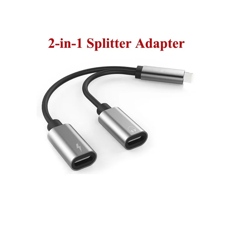 

2-in-1 Splitter Adapter for iPhone 11 X/8/8 Plus/7/7 Plus Dual Headphone Audio & Charge Adapter Cable Mobile Phone Accessories