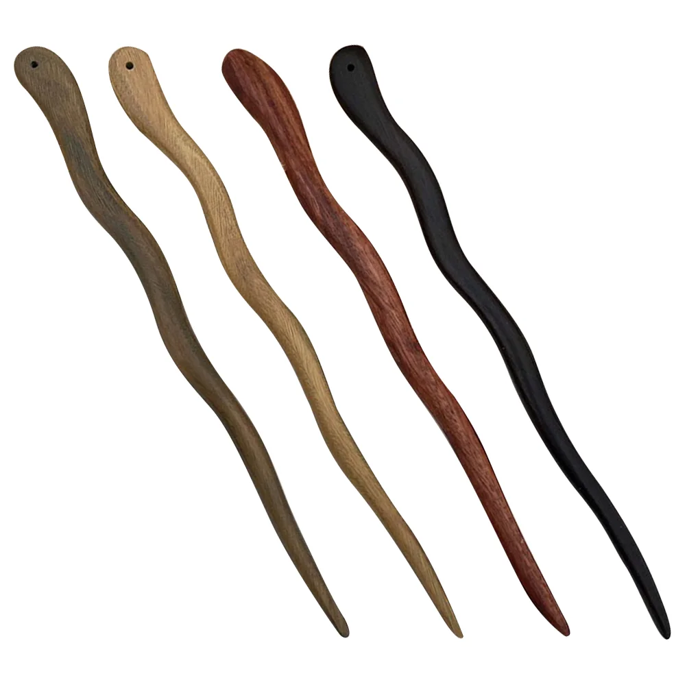 

4pcs Chinese Hairpin Hair Chopsticks Hanfu Pins Bun Women Wood Hair Sticks for Buns