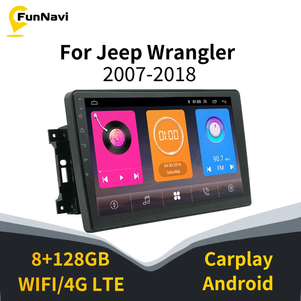 2 Din Android для Jeep Wrangler 2007-2018 автомобильная стереосистема GPS-навигация Авторадио