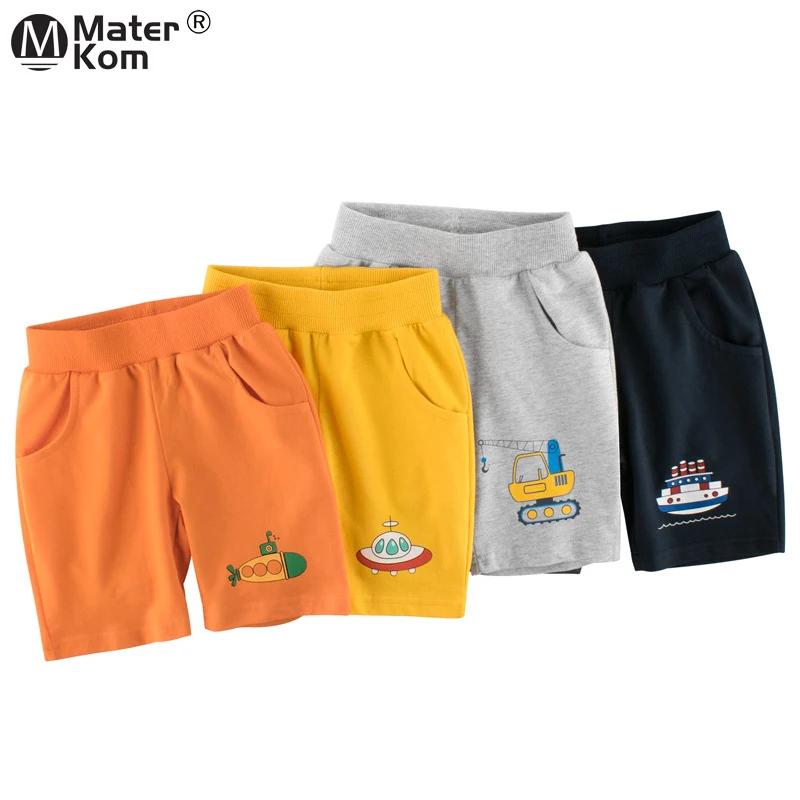 

Summer Cotton Cartoon Car Sweatpants Boy Short Pants Casual Sport Pants for Kids Children Leisure Trousers with Poket 2-7 Years.