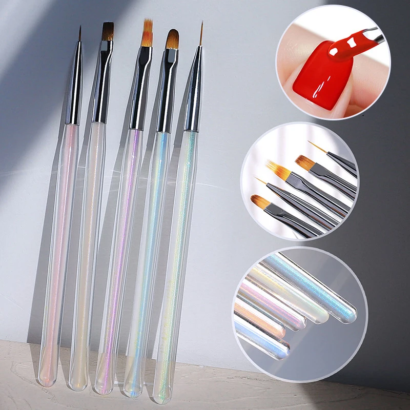 

Nail Carving Drawing Pen Nail Line Brush Gradient Pencil UV Gel Brush Set Aurora Handle New DIY Nail Art Manicure Painting Tool