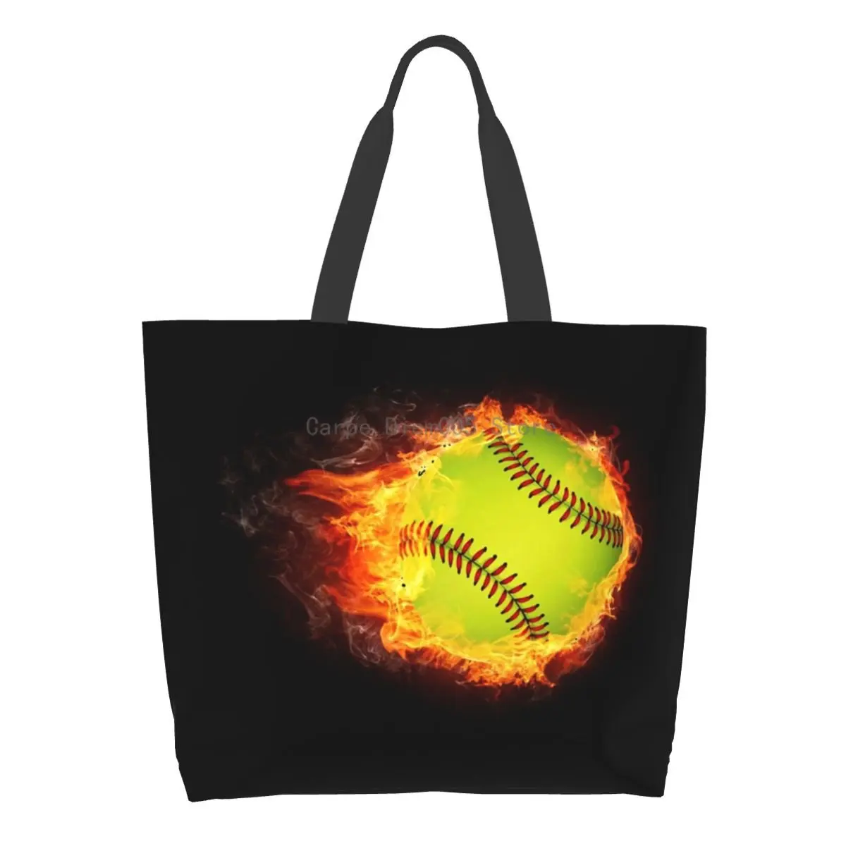 

Women Shoulder Bag Softball Fire Large Capacity Shopping Grocery Tote Bag For Ladies