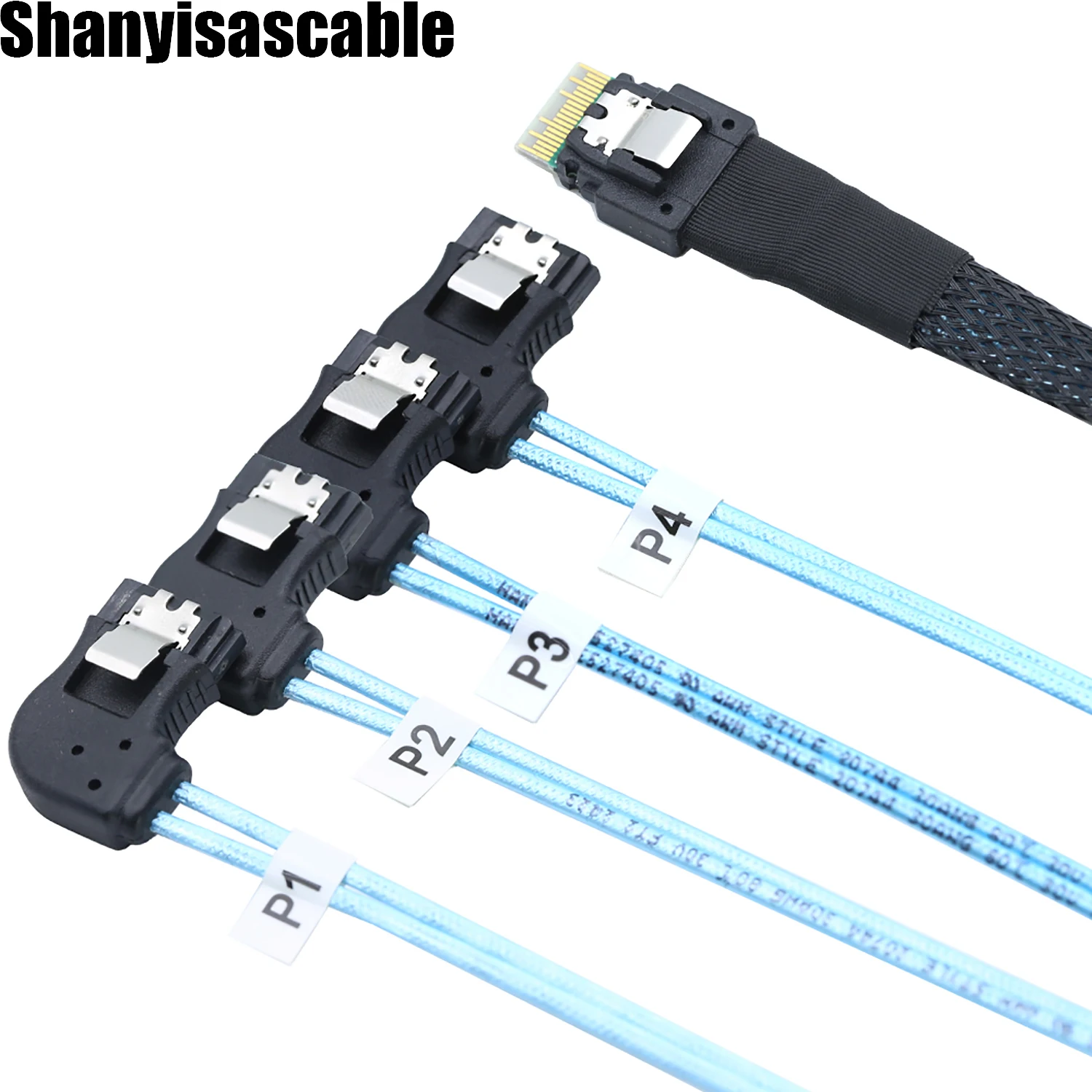 0 5 M PCI-E Ultraport Slimline SAS 4 38pin SFF-8654 4i до 4X SATA 7P Женский прямоугольный кабель