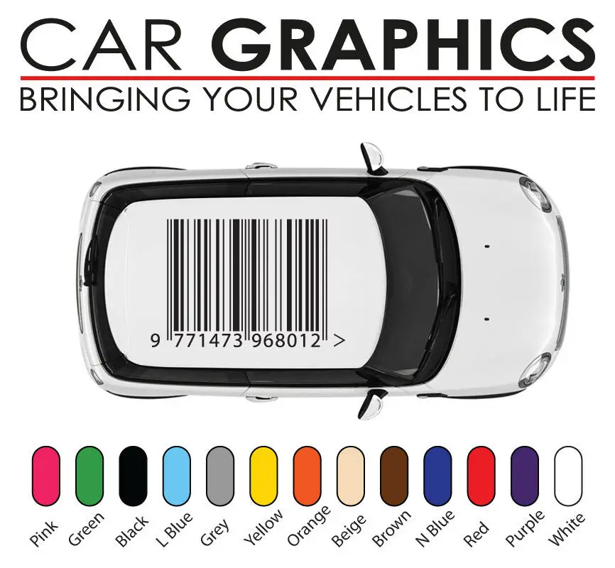 

Mini cooper car graphics barcode decals stickers vinyl design mn34