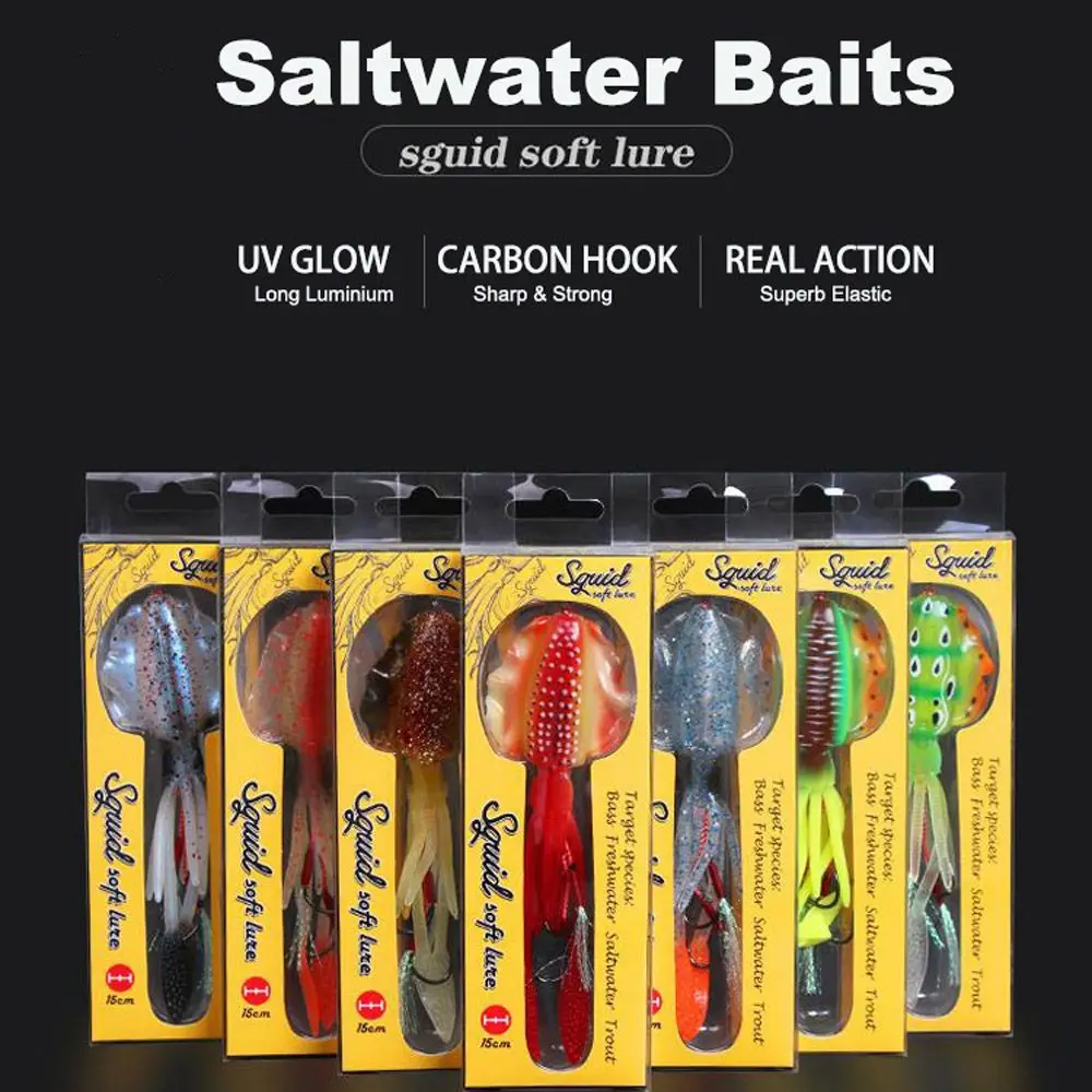 

Популярная портативная светящаяся Мягкая силиконовая рыболовная снасть, искусственная приманка, крючок с длинным хвостом