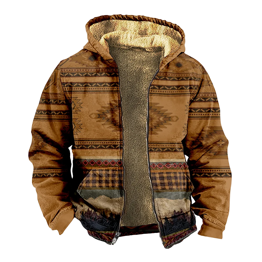 Мужские зимние куртки пальто популярные геометрические модные хлопковые с