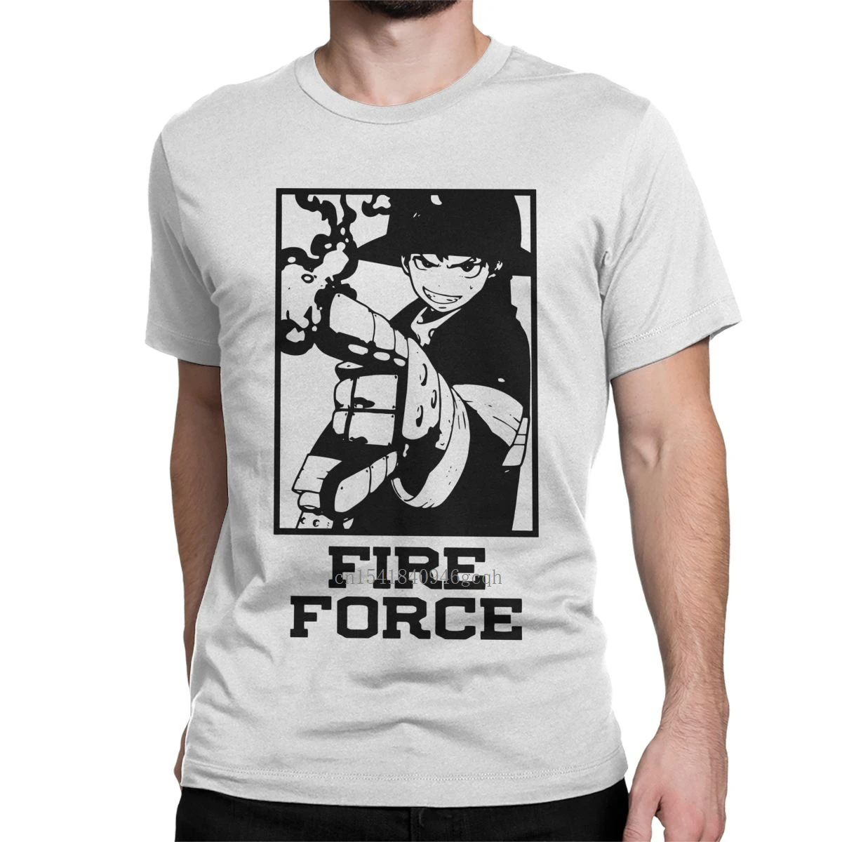 

Fire Force Shinra Kusakabe T Shirt Men Cotton Awesome T-Shirts Crewneck Japanese Anime Manga Tee Shirt Short Sleeve Tops Gift