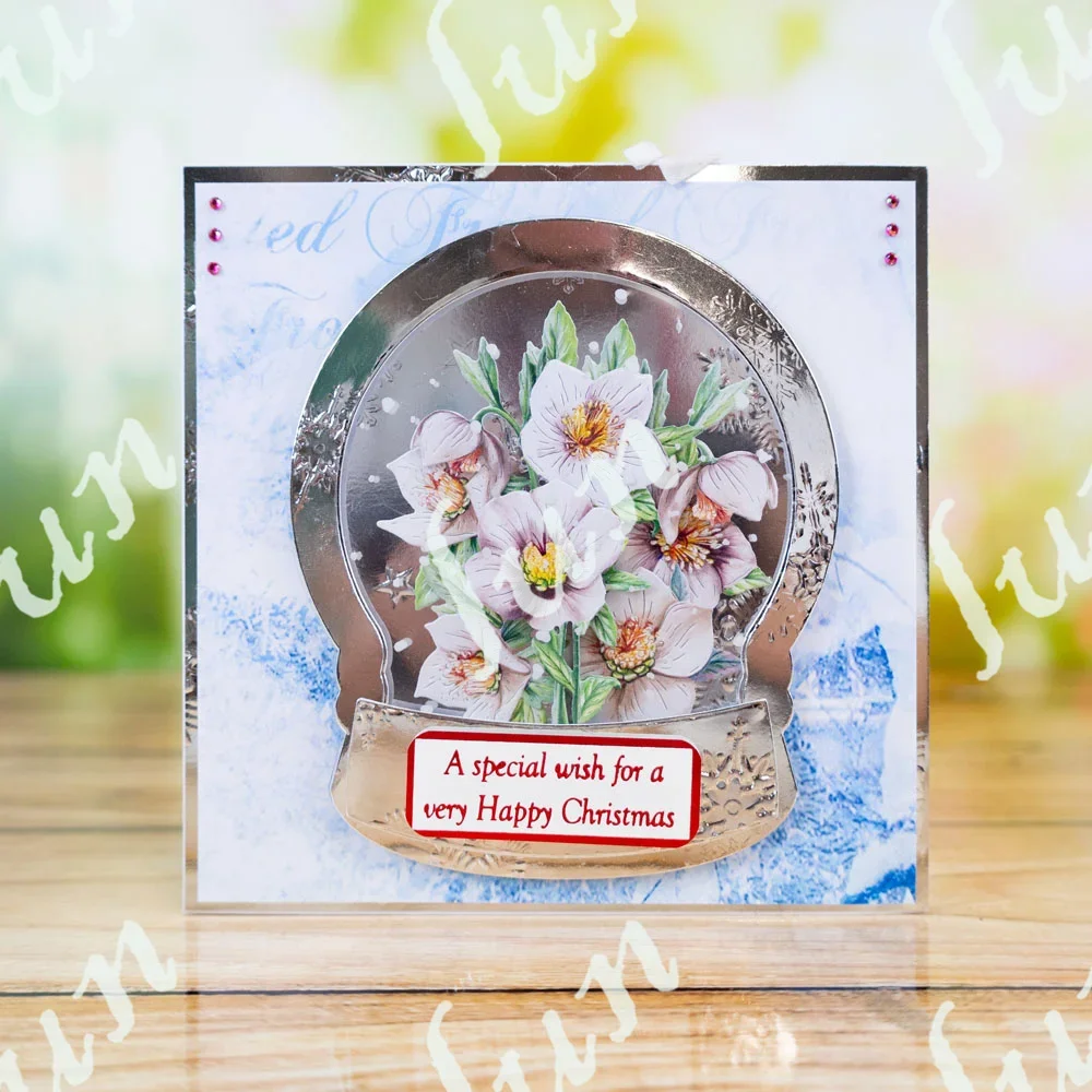 Маленькие рождественские розовые металлические штампы набор трафаретов для