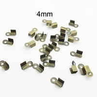 100pcslot new fashion necklacecord crimp end caps tips wloop 4mm jewelry findings