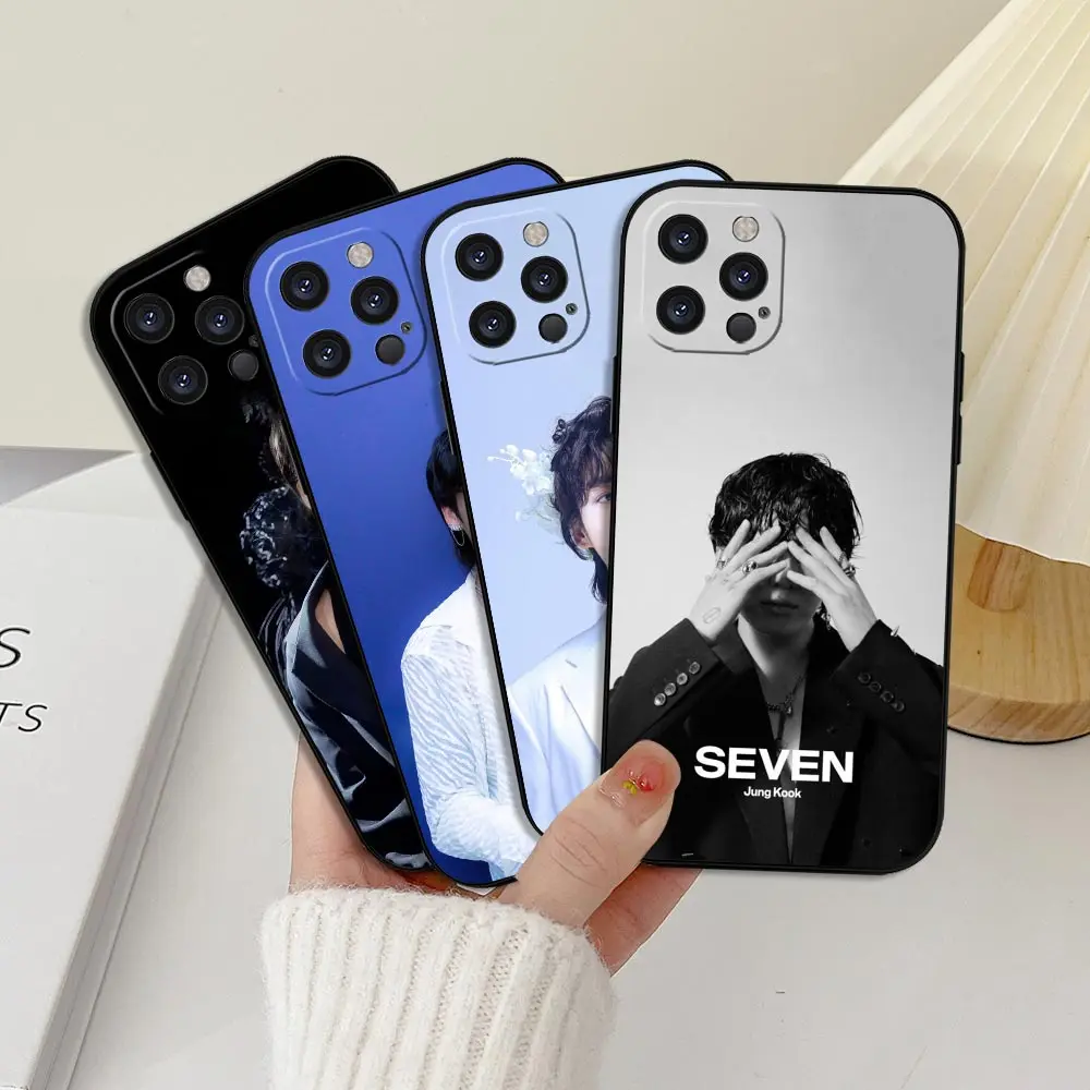 Чехол Singer J-Jungkook Jeon Seven Gold для iPhone 16 15 14 13 12 11 Pro Max Plus Mini Funda ProMax черный чехол