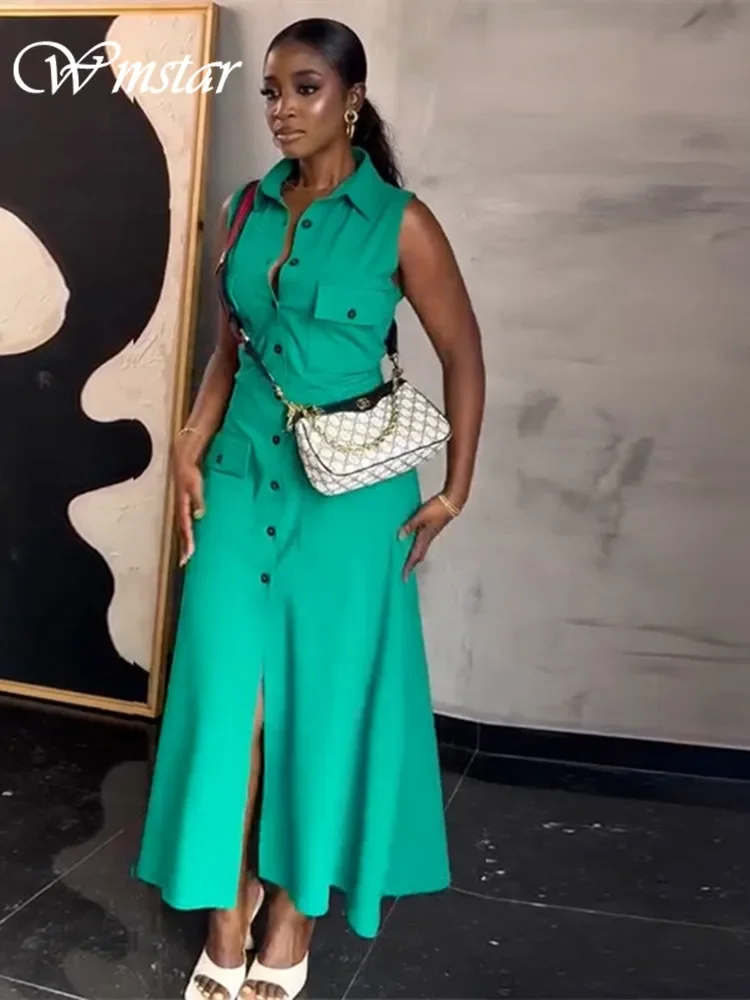 Платье Wmstar для женщин однотонное облегающее Макси-платье без рукавов на