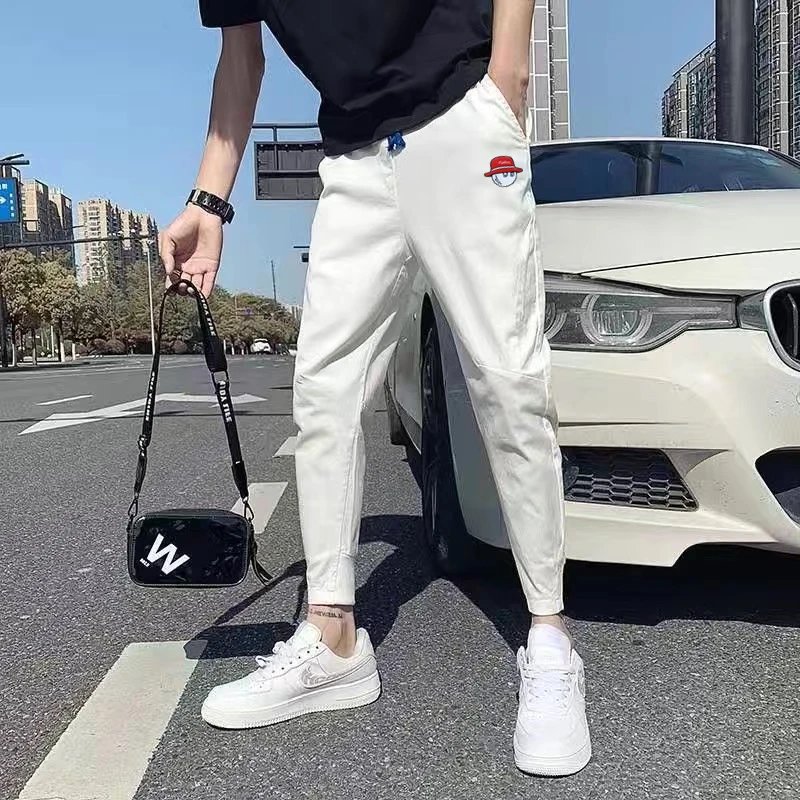 2023 new Korean version men's golf suit spring and autumn sports quick-drying golf suit elastic waist pants drawcord
