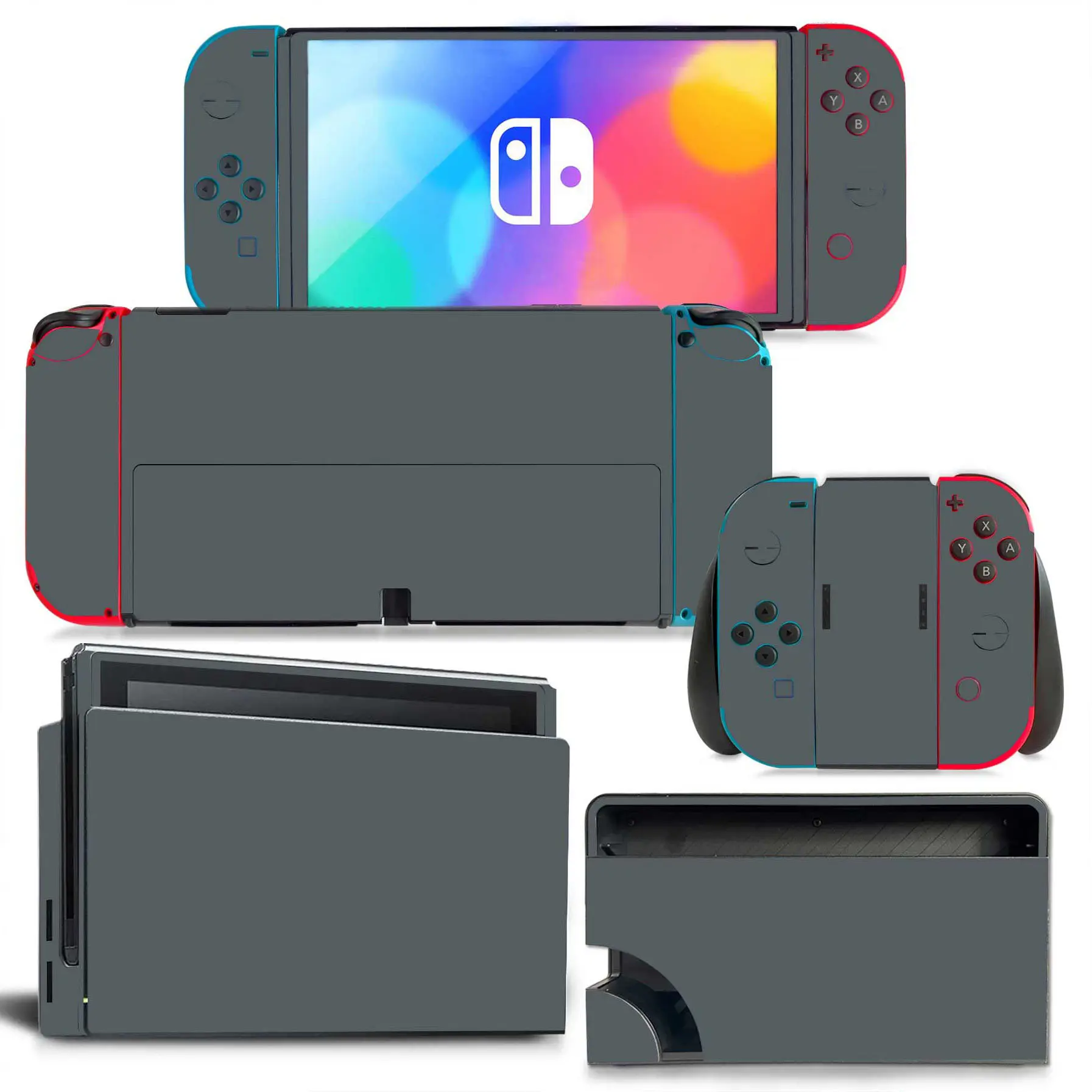 

Цветные наклейки для консоли Nintendo Switch, Стикеры для консоли Oled, средние наклейки для аксессуаров Nintendo Switch oled
