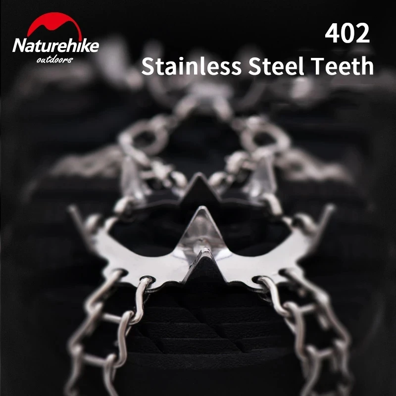 Naturehike Outdoor 13/19 Tooth Crampons Non-Slip Shoe Cover Stainless Steel Spike Chain Snow Claw Winter Climbing Accessories