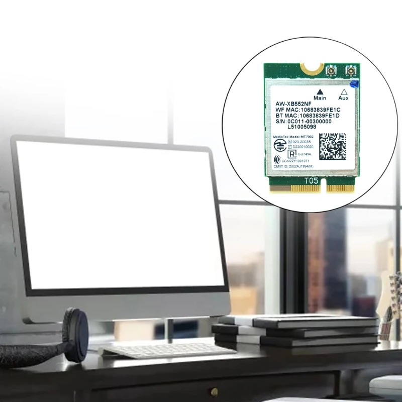 Карта Wi-Fi WiFi6E MT7902 AW-XB552NF 2 4/5/6 ГГц беспроводной сетевой адаптер BT5.2 4G-300M 5G-1200M 6G-2400M