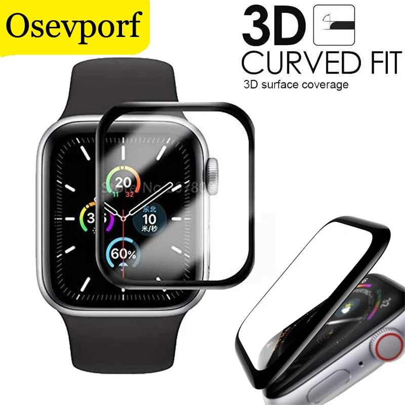 

9H 3D Curved Surface Full Coverage Tempered Glass Screen Film for Apple Watch iWatch Series 5 4 Series 40 44mm Screen Protector