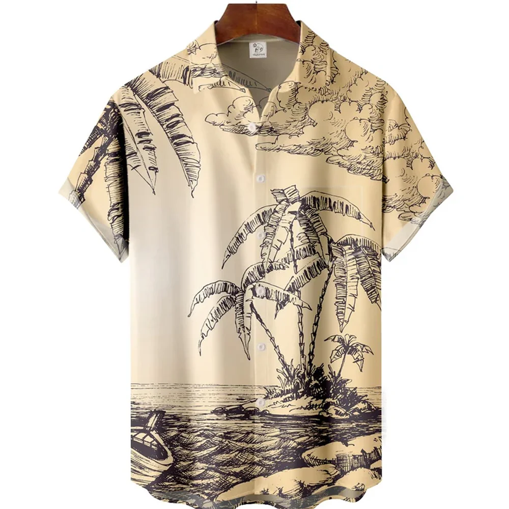 

Летняя Пляжная рубашка для отпуска, гавайская Мужская рубашка, блузка с коротким рукавом и принтом попугая для мужчин, модная мужская одежд...