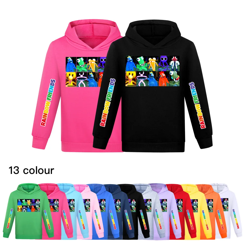

1-16 Year Children Anime Sweatshirt Boys Girls Lovely Rainbow friends Boys Clothes Print Cartoon Graphic Kids Hip Hop Streetwear