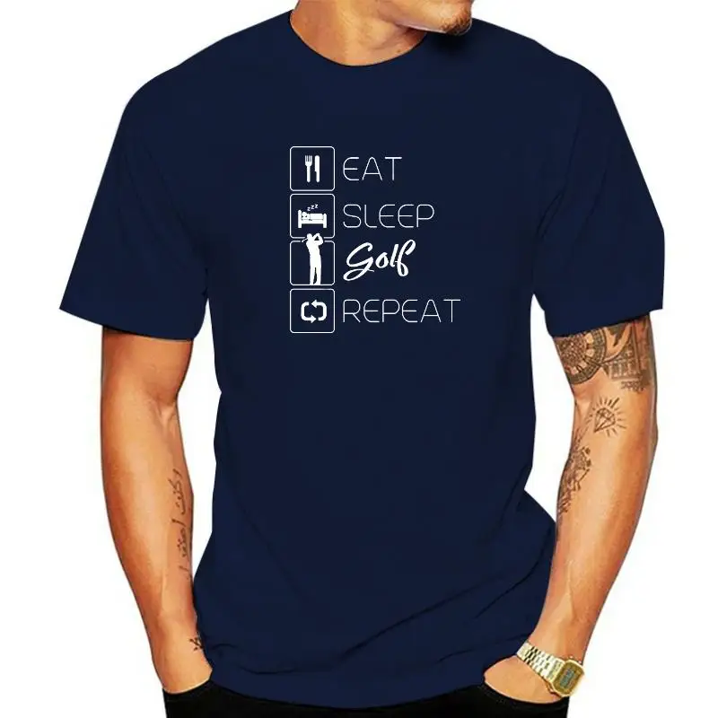 

Футболка мужская оверсайз с забавным принтом «Eat Sleep Golfer»