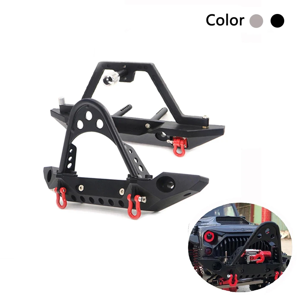 

Aluminum Front Rear Bumper Bull Bar W/ Spare Tire Carrier For 1:10 Axial SCX10 JEEP SCX10 II 90046 90047 TRX-4 RC Car