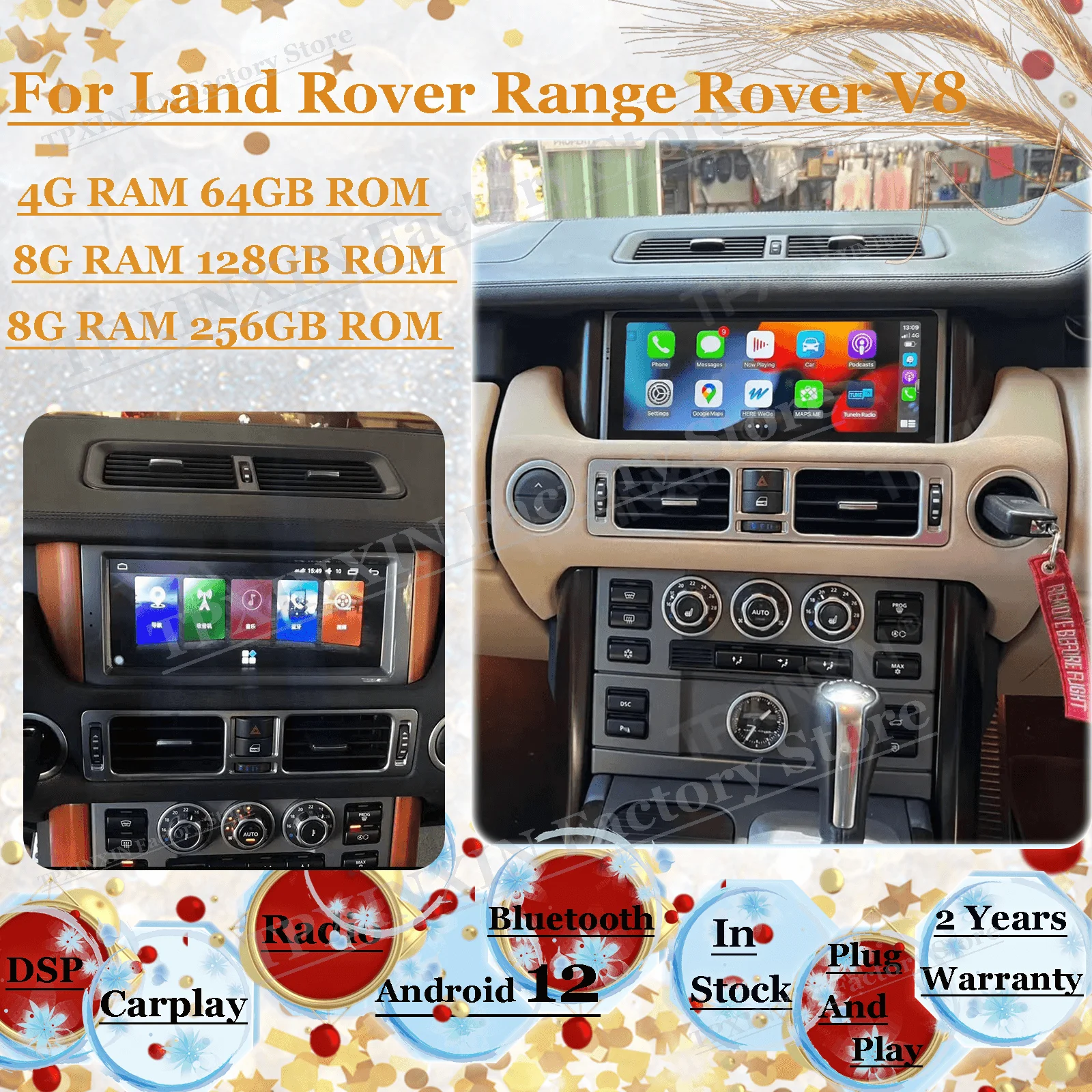 8 + 256 ГБ Android авто радио Coche с BT для Land Rover Range V8 2005 ~ 2011 GPS-навигация Carplay IPS головное