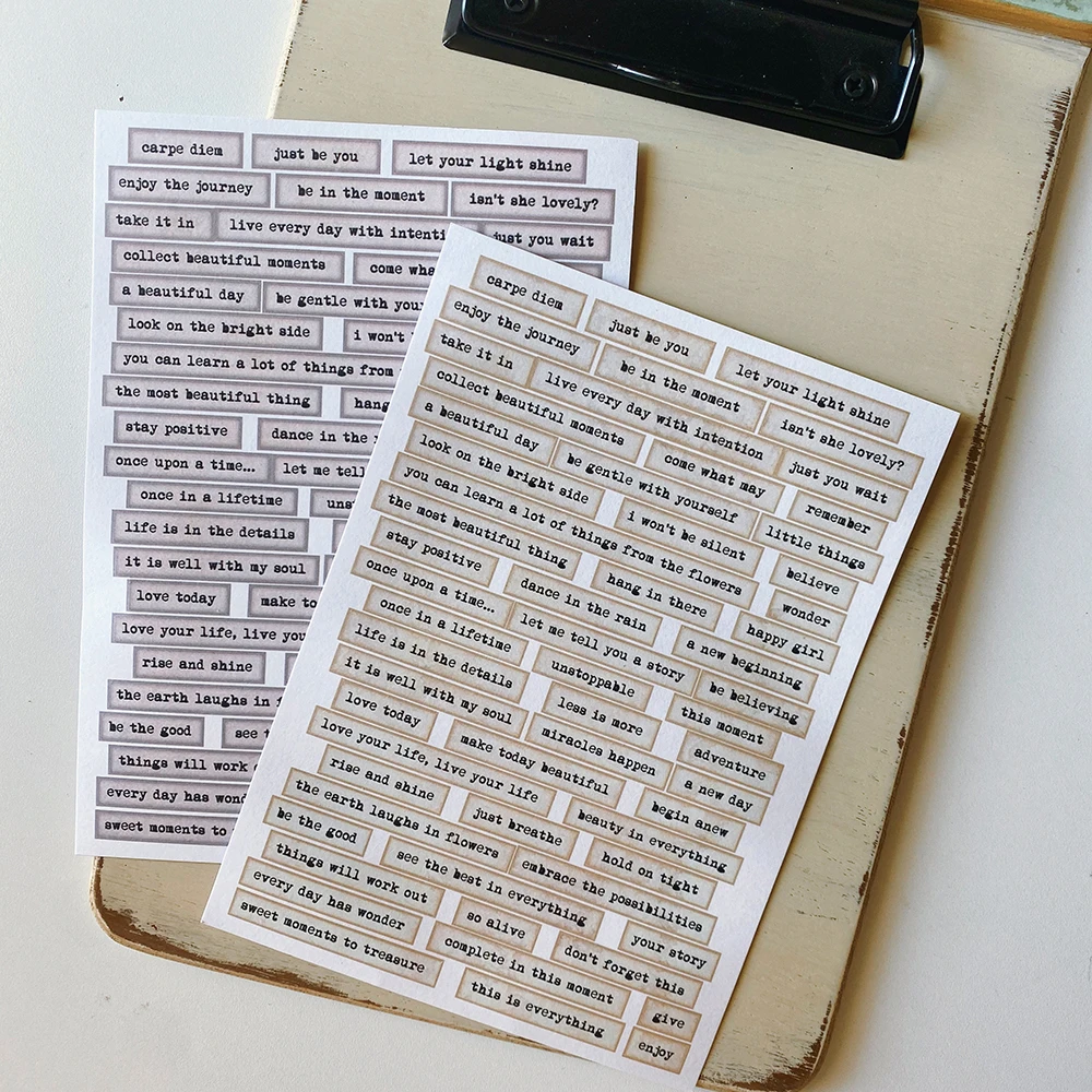 

Vintage English Vocabulary Stickers DIY Scrapbooking Junk Journal Base Collage Practical Basics With Decoration