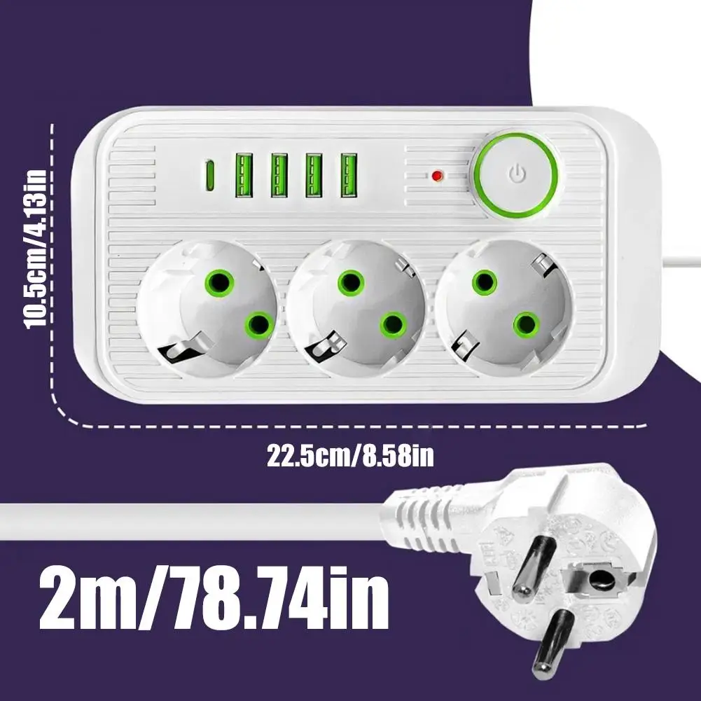 Розетка переменного тока с европейской вилкой удлинитель несколькими разъемами