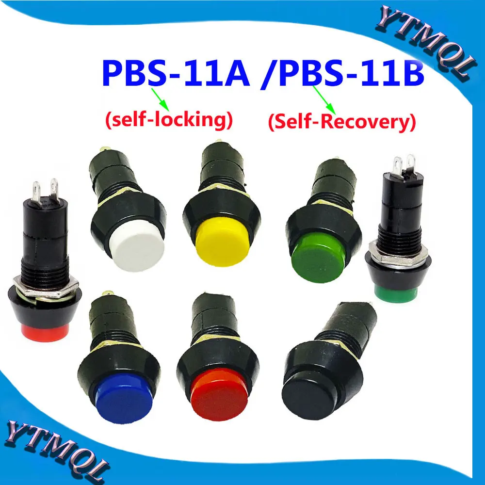 10 шт. Φ 12 мм самоблокирующийся Pemulihan Diri Plastik кнопочный Мгновенный Переключатель 3A 250V AC 2PIN 6 цветов