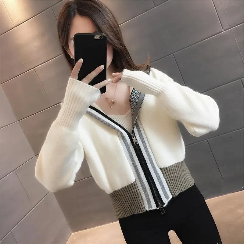 

Early Autumn Short Short Small Knitted Cardigan Women's Wear 2022 New Spring and Autumn Thin Style with Sweater Coat