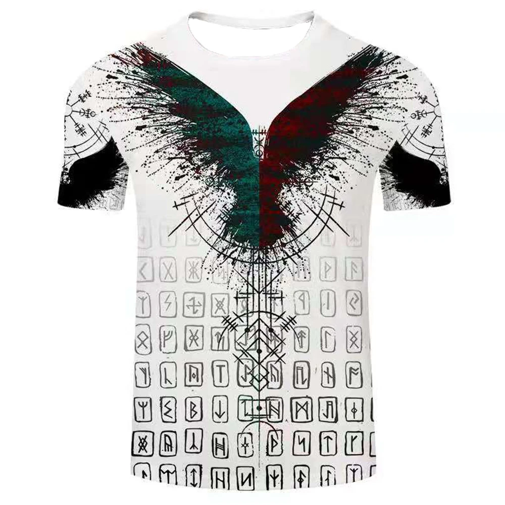 

Viking Harajuku Men's Large T-shirt, 3D Printed Round Neck Short Sleeve Casual Shirt Summer 2023 Quick Drying Breathable Shirt