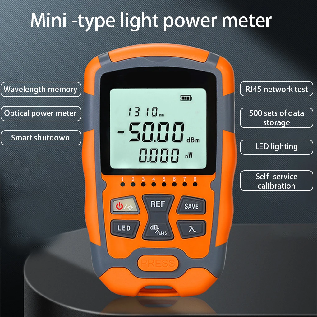 

3 in 1 Optical Power Meter Mini ABS LED Lighting Button Control Battery Powered Network Cable Tester Gauge with Lanyard
