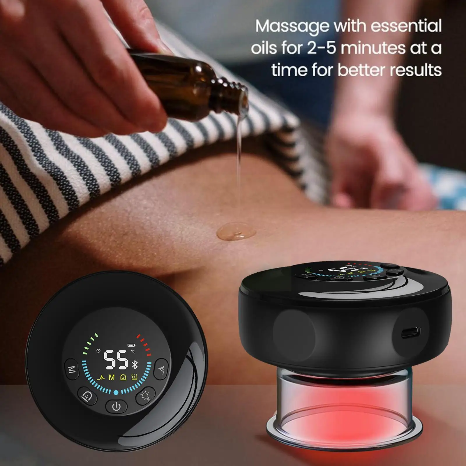 

Electric Cupping Massage Vacuum Negative Pressure Massager Cellulite Massager Red Light Therapy Fat Burning Massager For Bo E5f3