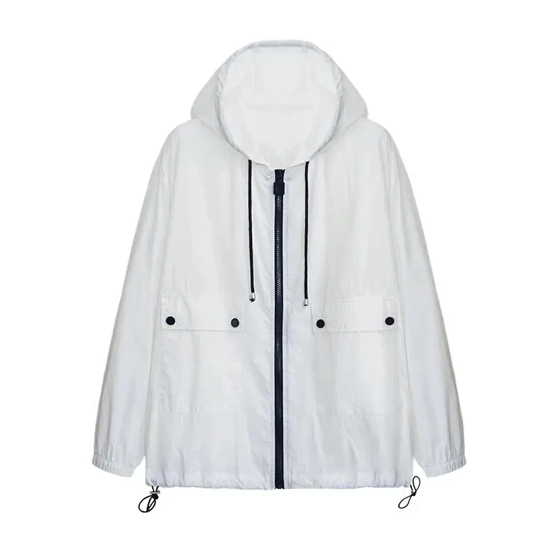 Женская куртка новинка 2022 солнцезащитное тонкое пальто ветровка с капюшоном