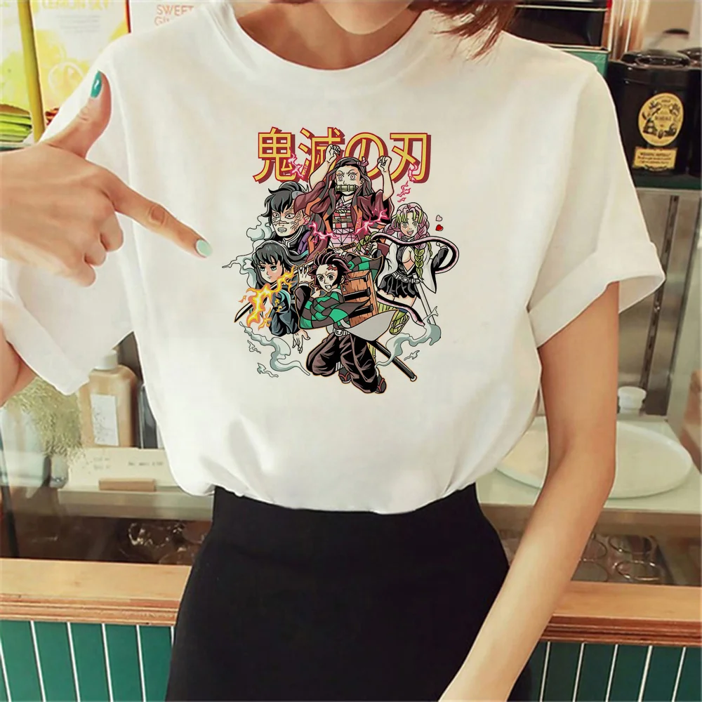 

Demon Slayer t shirt women funny Y2K t-shirts female y2k designer manga clothing