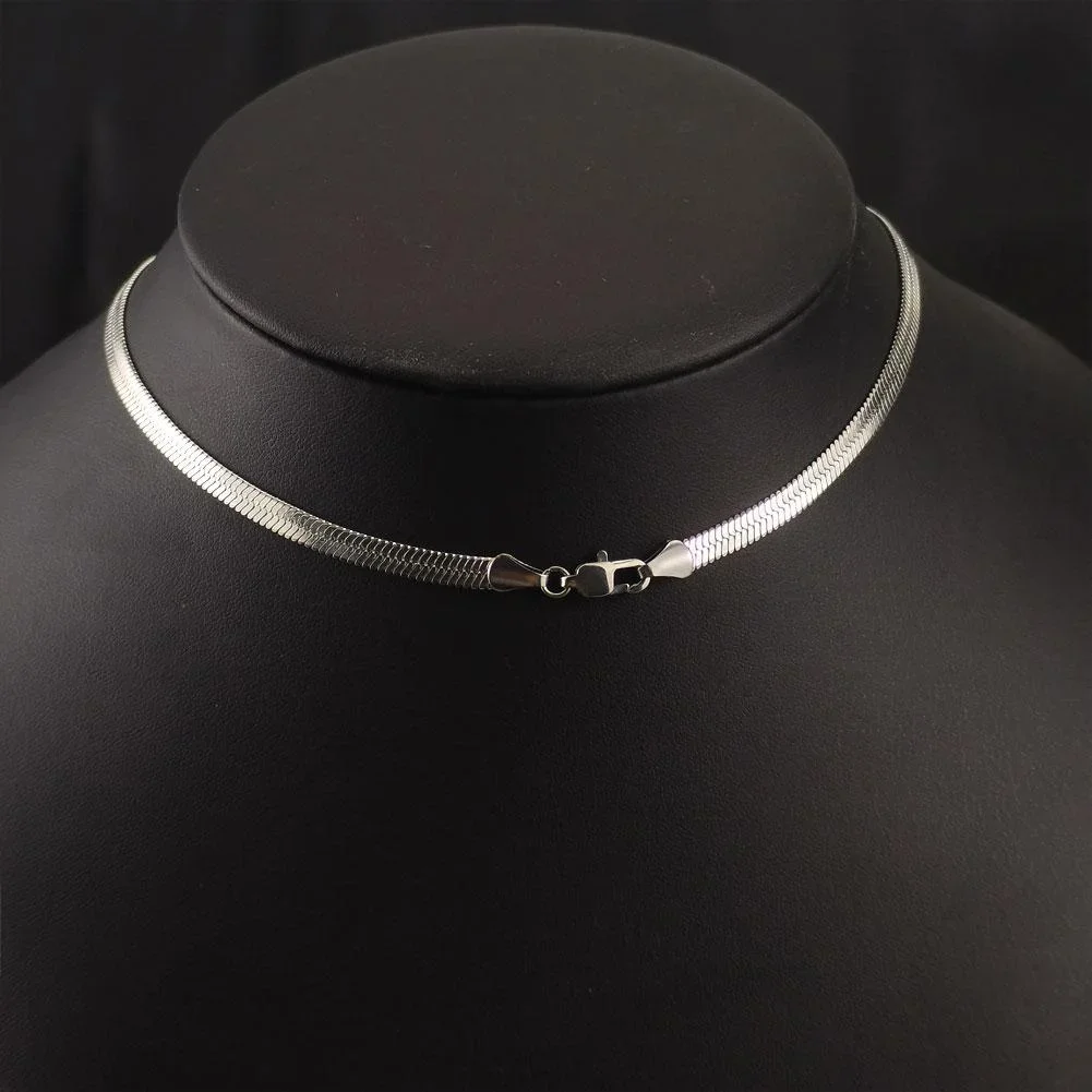 Ожерелье из нержавеющей стали для женщин и девушек ультратонкое колье длиной до