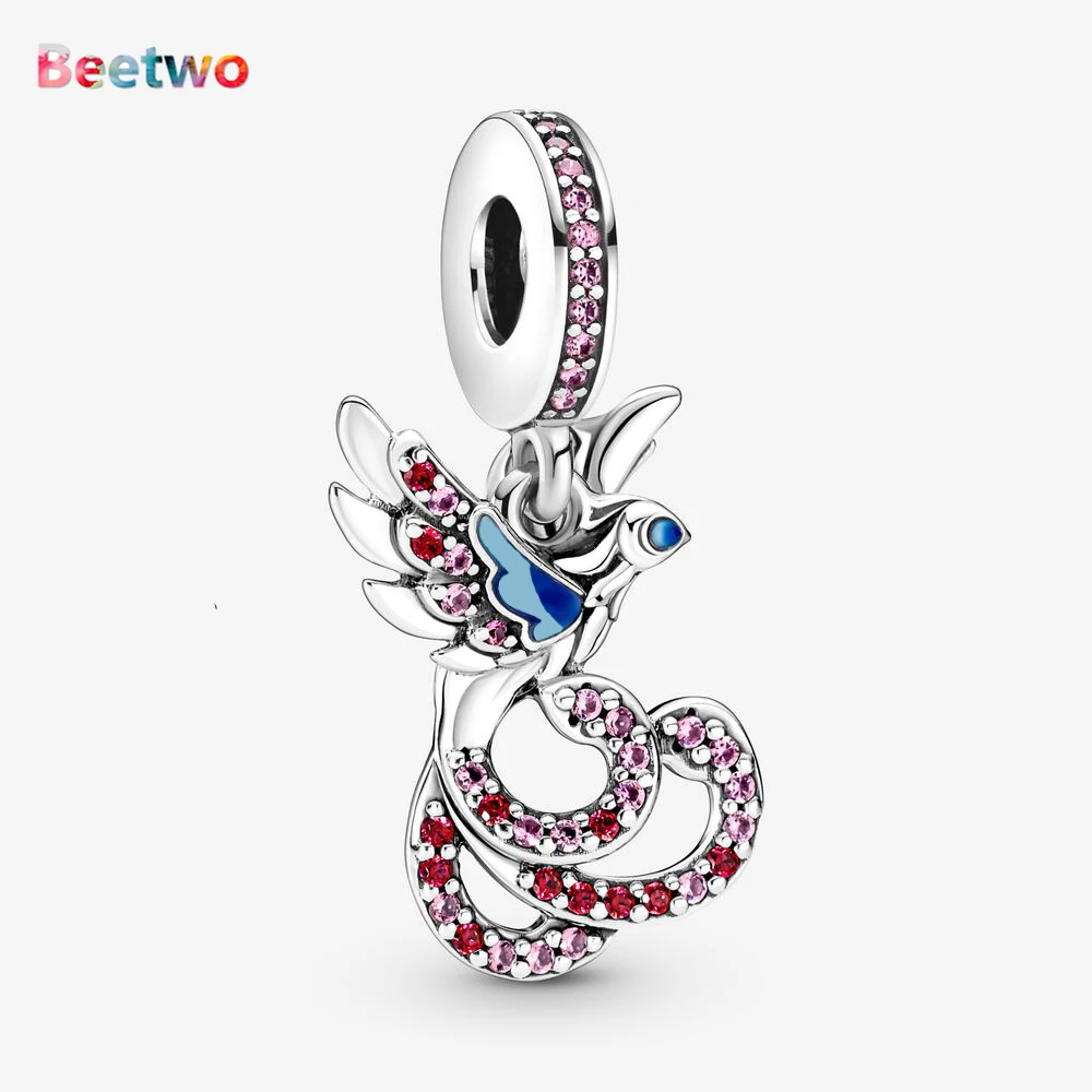 

Chinese Mythical Phoenix Dangle Charm Pendant Fit Original Bracelet Charms Silver Color Charm Berloque