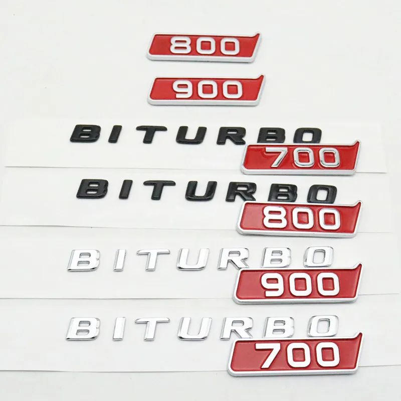 

Fender Number BITURBO 700 800 900 Emblems Badges Sticker For BRABUS G900 G800 G700